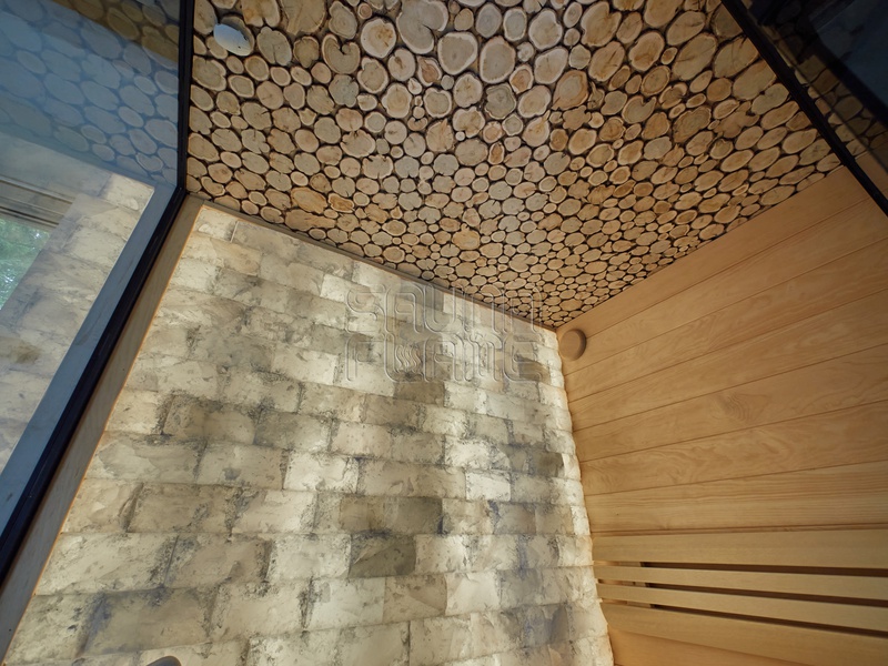 Фото проекта №63: Потолок из можжевельника в сауне