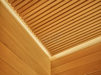 Сауна с парящим потолком:Реечный потолок в сауне